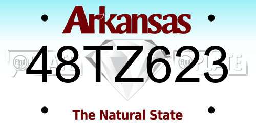 48TZ623 Arkansas License Plate