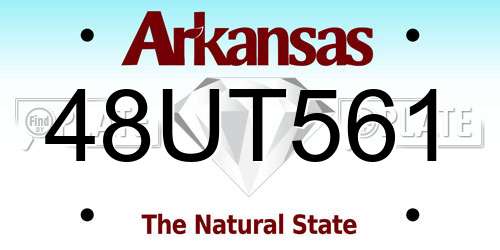 48UT561 Arkansas License Plate