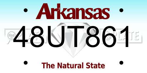 48UT861 Arkansas License Plate