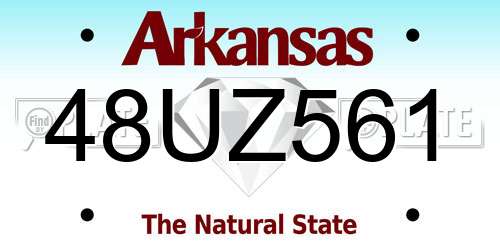 48UZ561 Arkansas License Plate