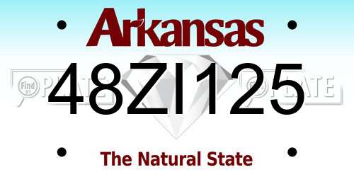 48ZI125 Arkansas License Plate