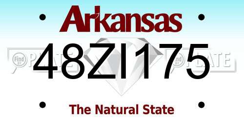 48ZI175 Arkansas License Plate