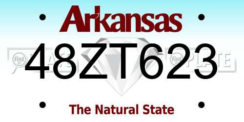 48ZT623 Arkansas License Plate