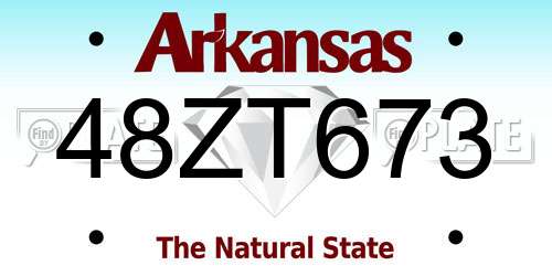 48ZT673 Arkansas License Plate