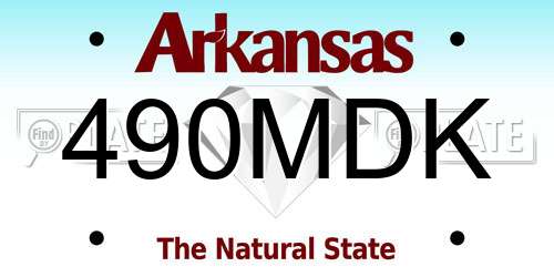 490MDK Arkansas License Plate