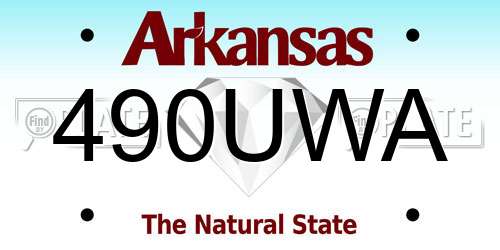 490UWA Arkansas License Plate