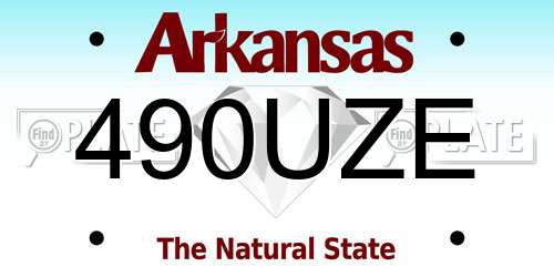490UZE Arkansas License Plate