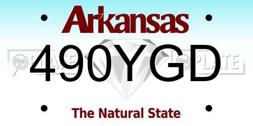 490YGD Arkansas License Plate