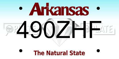 490ZHF Arkansas License Plate