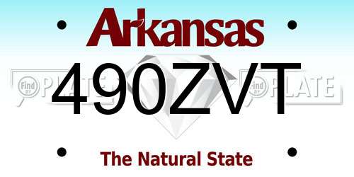 490ZVT Arkansas License Plate