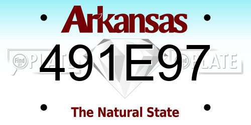 491E97 Arkansas License Plate