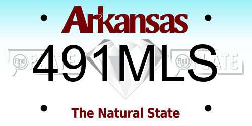 491MLS Arkansas License Plate