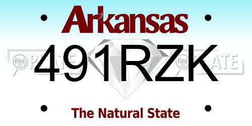 491RZK Arkansas License Plate