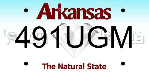 491UGM Arkansas License Plate