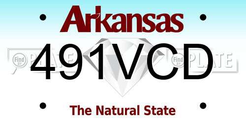 491VCD Arkansas License Plate