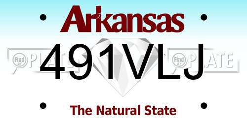 491VLJ Arkansas License Plate