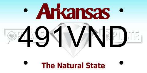 491VND Arkansas License Plate