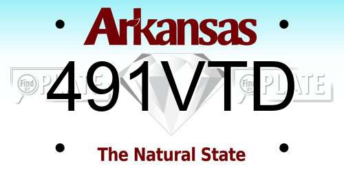 491VTD Arkansas License Plate