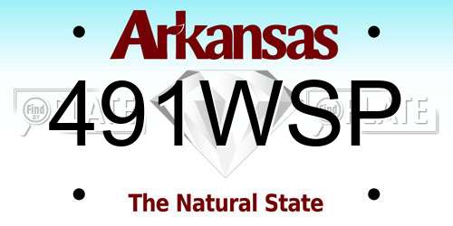 491WSP Arkansas License Plate