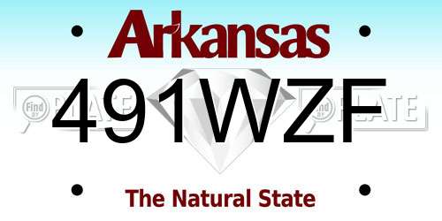 491WZF Arkansas License Plate
