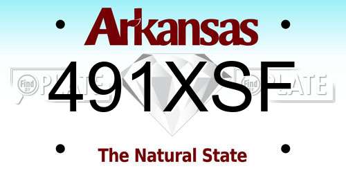 491XSF Arkansas License Plate