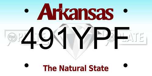 491YPF Arkansas License Plate