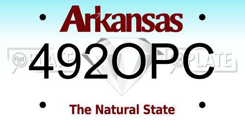 492OPC Arkansas License Plate