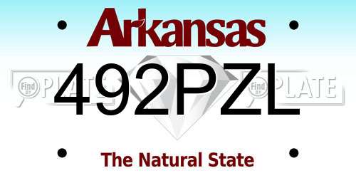 492PZL Arkansas License Plate