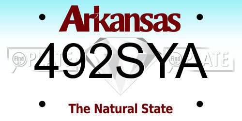 492SYA Arkansas License Plate