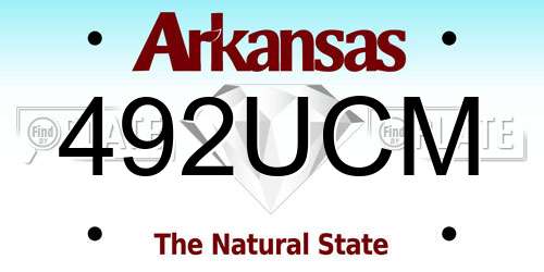 492UCM Arkansas License Plate