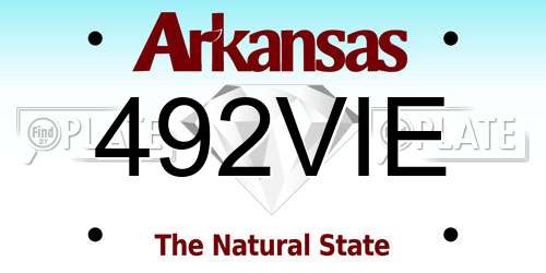 492VIE Arkansas License Plate
