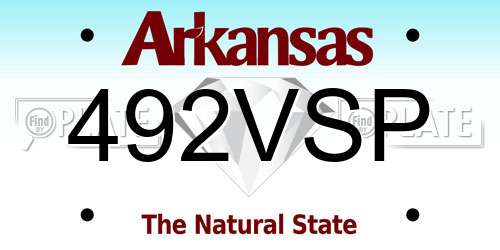 492VSP Arkansas License Plate
