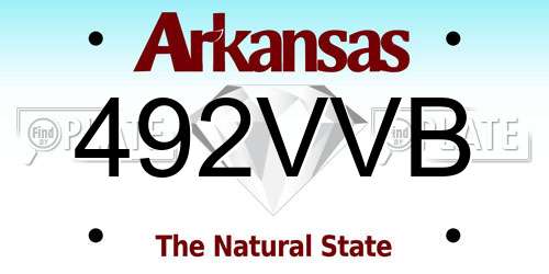 492VVB Arkansas License Plate