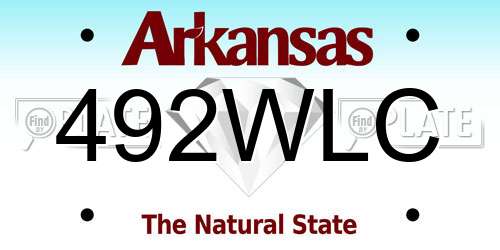 492WLC Arkansas License Plate