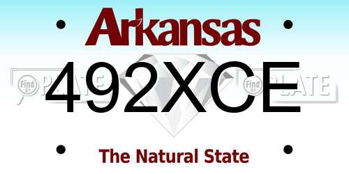 492XCE Arkansas License Plate