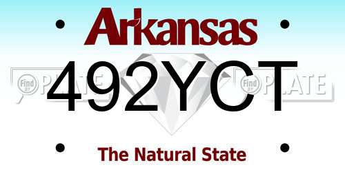 492YCT Arkansas License Plate