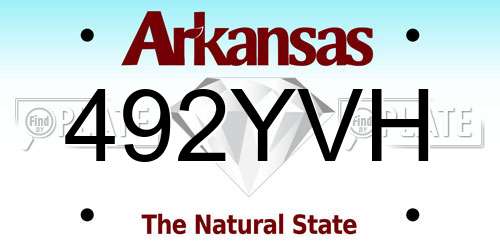 492YVH Arkansas License Plate
