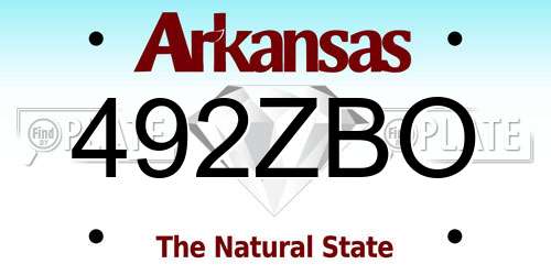 492ZBO Arkansas License Plate