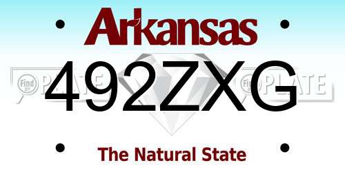 492ZXG Arkansas License Plate