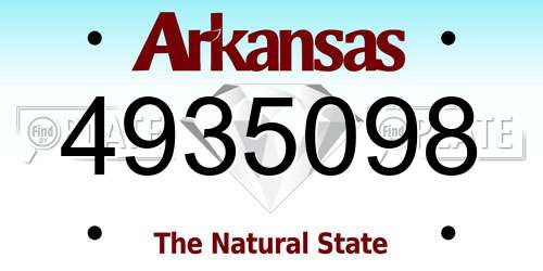 4935098 Arkansas License Plate