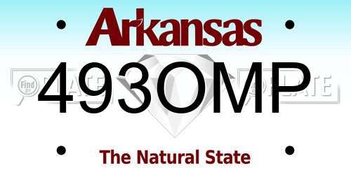 493OMP Arkansas License Plate