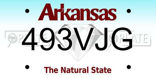 493VJG Arkansas License Plate