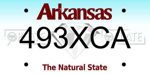 493XCA Arkansas License Plate