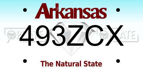 493ZCX Arkansas License Plate