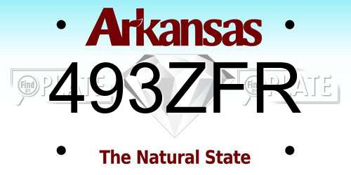 493ZFR Arkansas License Plate