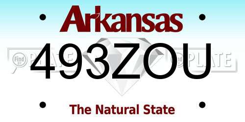 493ZOU Arkansas License Plate