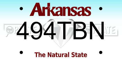 494TBN Arkansas License Plate