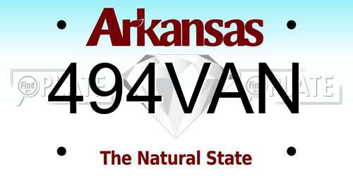 494VAN Arkansas License Plate