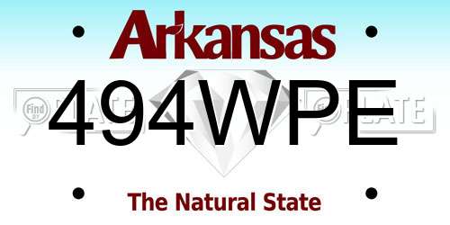 494WPE Arkansas License Plate