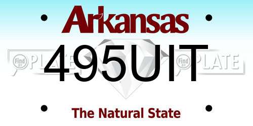 495UIT Arkansas License Plate